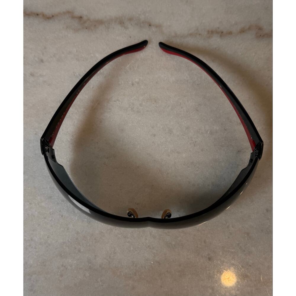 Y2K Vintage Prada SPR 54G Wrap Shield Sunglasses – Black & Red 5AV-1A1 - Picture 2 of 7